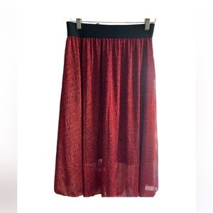 Lularoe Lola Skirt Elegant Collection Red Size Large NWT ERAS